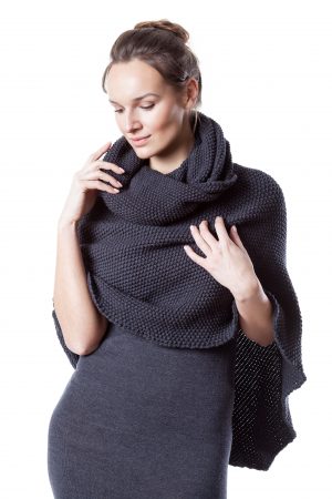 Pretty Lady Wearing Woollen Dress