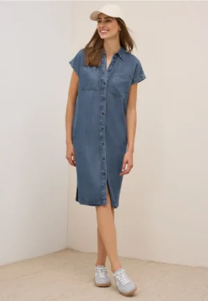 Denimlook jurk van lyocell