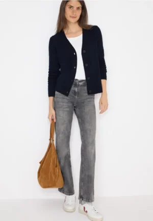 Zacht vest met V-hals