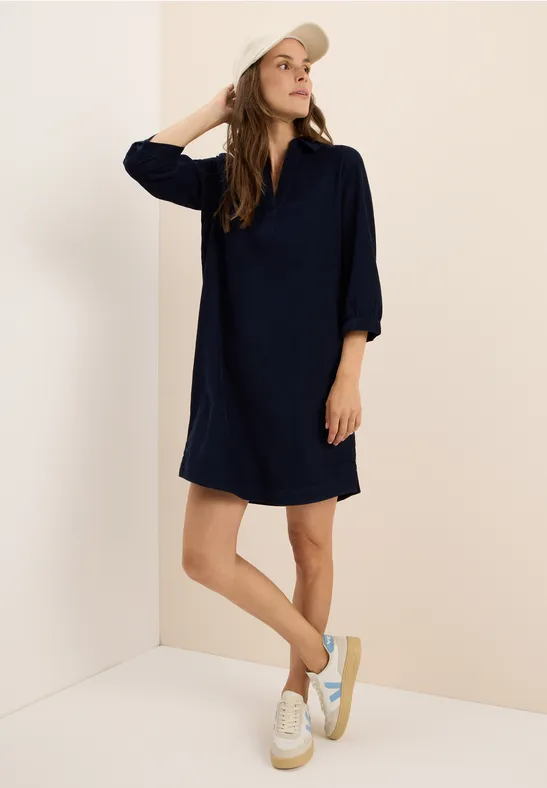 Corduroy jurk in effen kleur