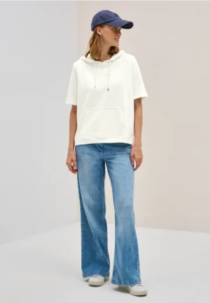 Sweater met korte mouwen en capuchon