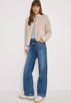 Teddy jas met corduroy details