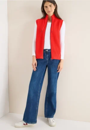 Gilet met structuur en ritssluiting