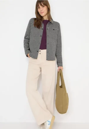 Jacquard geruite binnenjas