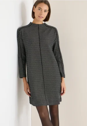 Tweekleurige gestructureerde jurk