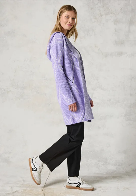 Open vest met capuchon