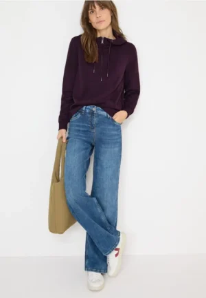 Troyer sweatshirt met capuchon