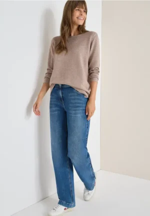 Gestructureerde trui met ronde hals