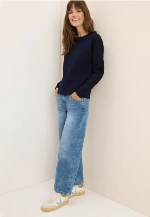 Shirt met geribde strepen