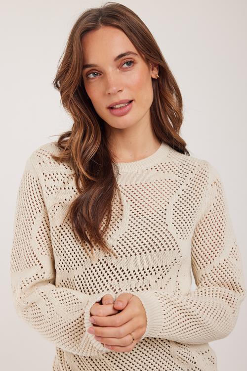Pullover Palm jacquard Ecru - Afbeelding 2