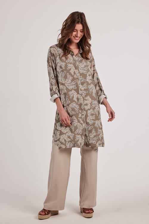 Tunic Delfine Taupe Cocktail print - Afbeelding 2