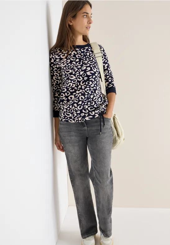 Sweatshirt met leopatroon