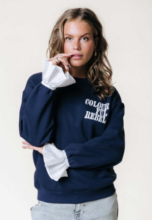 Colourful Rebel Poplin Cuff Sweater