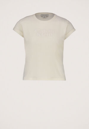 Calvin Klein Slim Velours T-Shirt Met Grafisch Logo In Reliëf