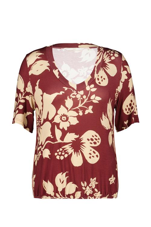 T-shirt Preppy Dark red Florique print