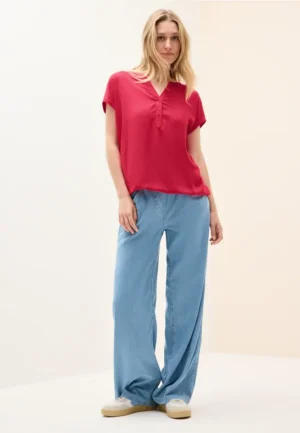 Blouseshirt in effen kleur