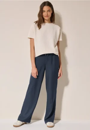 Broek met gemêleerd effect