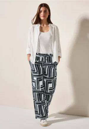 Gedessineerde broek met structuur