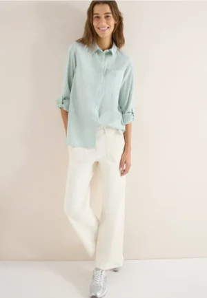 Gestreepte seersucker blouse