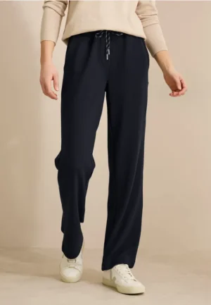 Gestructureerde broek met rechte leg