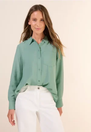 Overhemdblouse met structuur