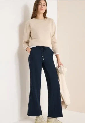 Piqué broek met band