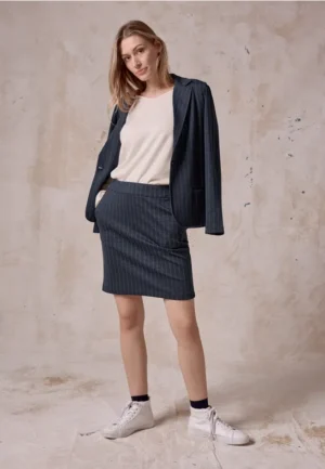 Rok met krijtstrepen