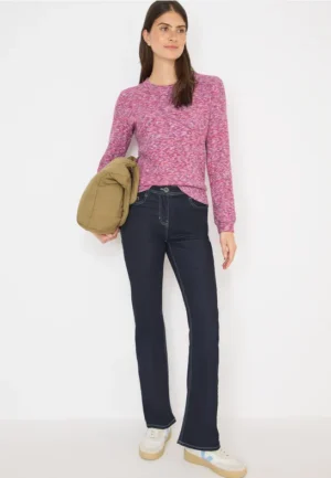 Shirt met zacht gemêleerd ribboord