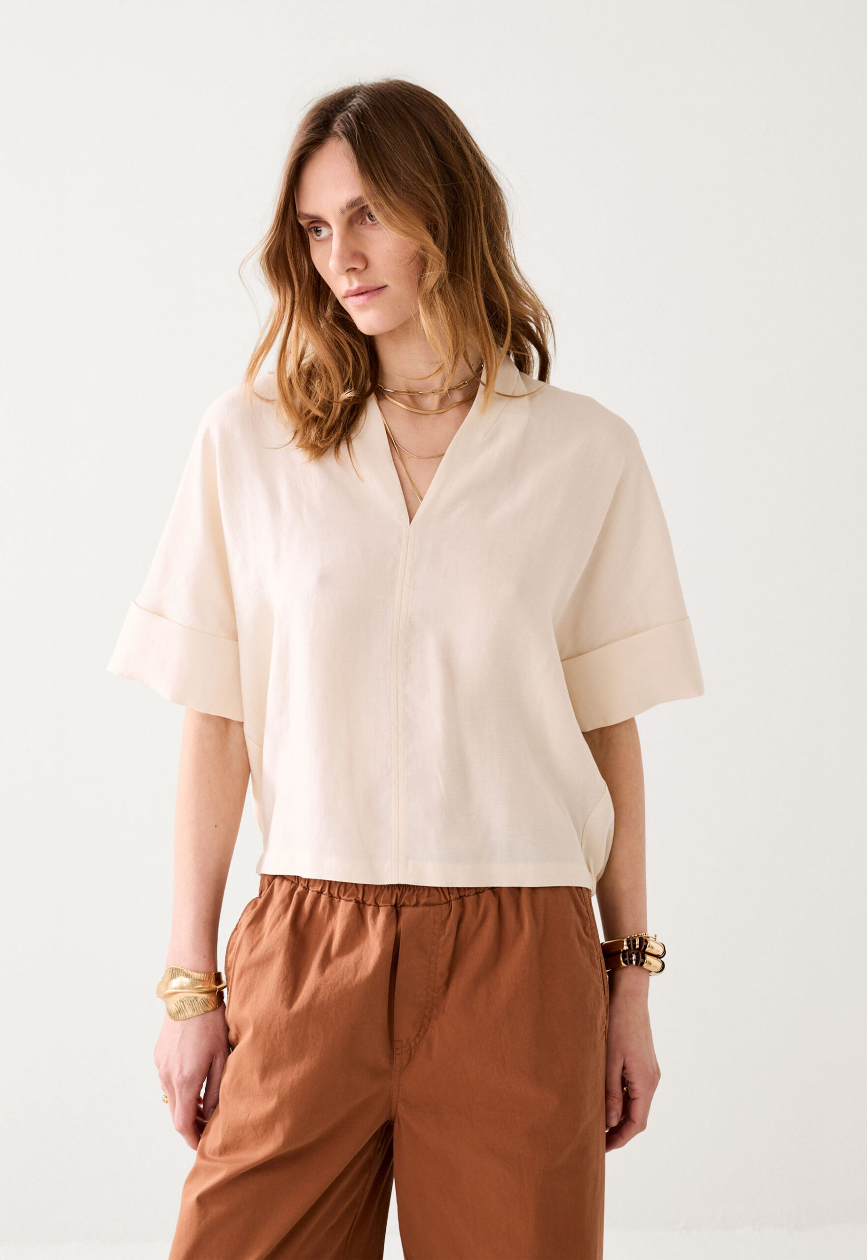Summum Modal Linnenblend Blouse