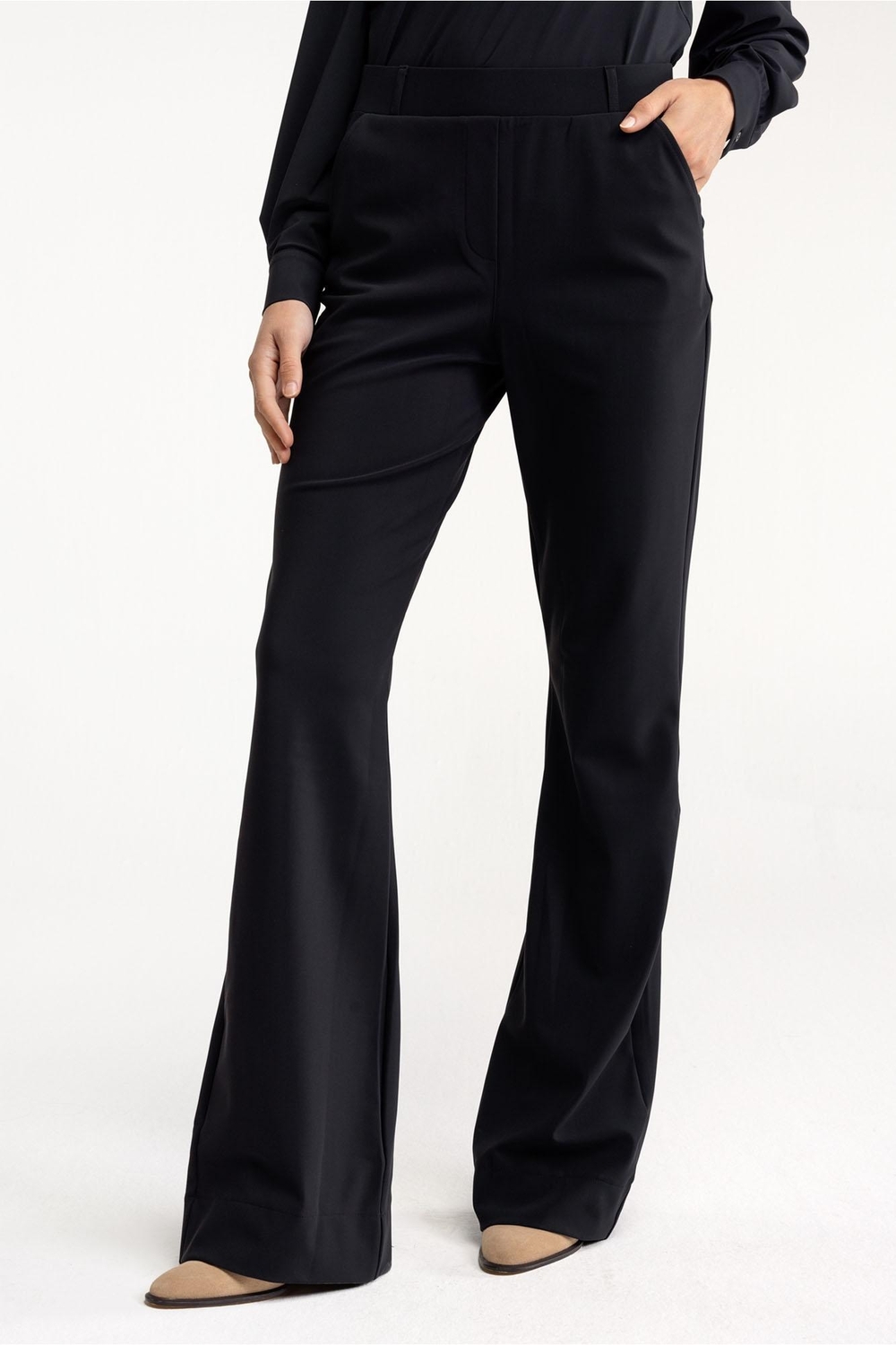 Studio Anneloes Flair Long Bonded Trousers 94812 Broek 9000 Black