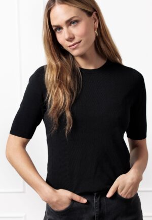 Studio Anneloes Lana Ssl Solid Pullover 91530 Trui Korte Mouw 9000 Black