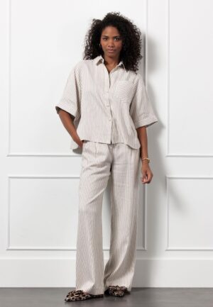 Studio Anneloes Jobke Stripe Trousers 12812 Broek 2211 Latte/off White