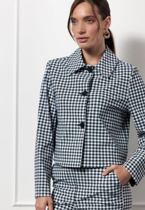 Studio Anneloes Klaartje Check Jacket 12790 Jackets 6911 Dark Blue/off White