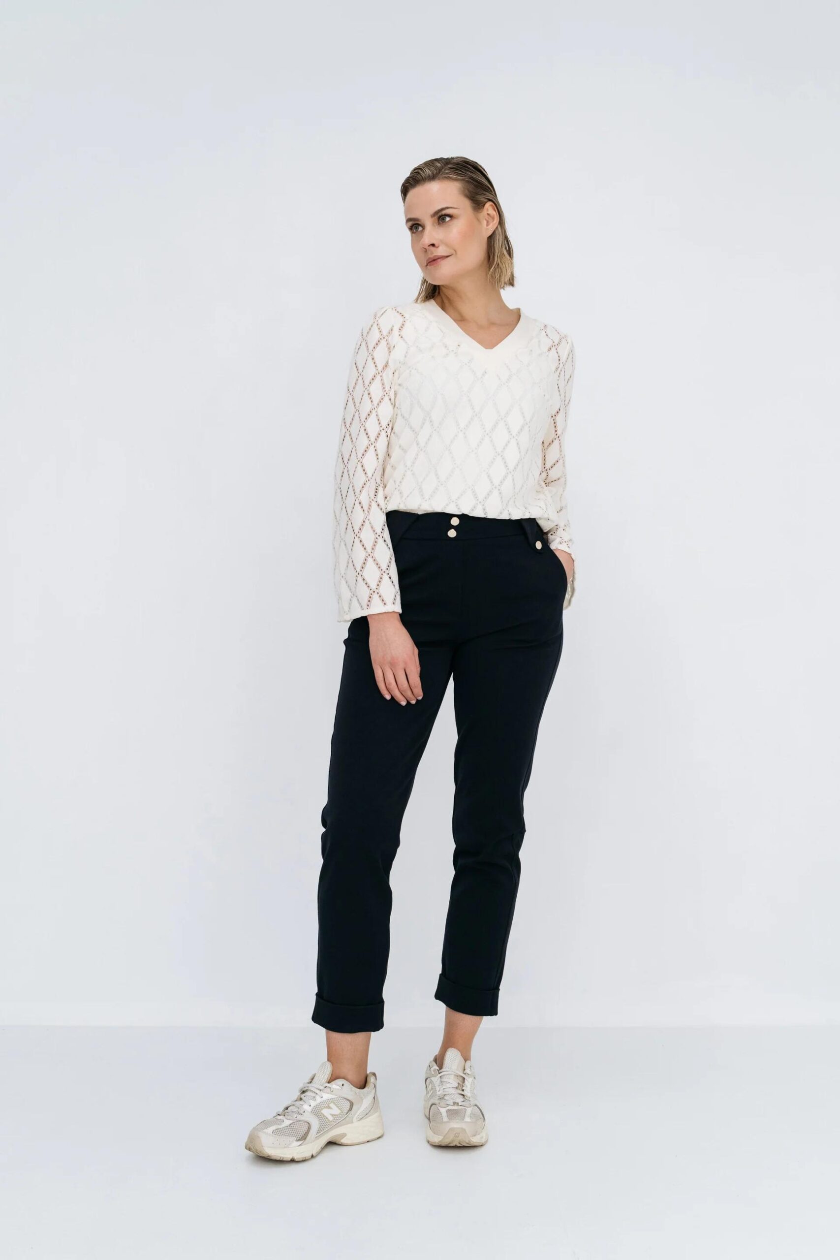 Maicazz Plarian - Sweater Fa25.60.326 Sweater Diamond Holes