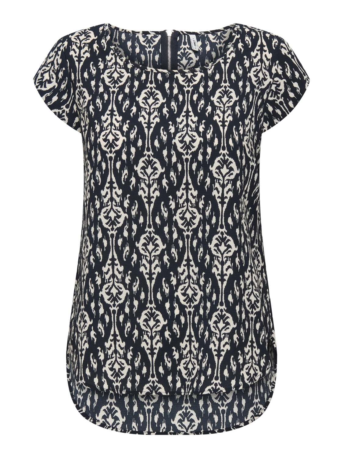 Only Onlvic S/s Aop Top Noos Wvn T-shirt Korte Mouw Total Eclipse Felina Simple Etchnic