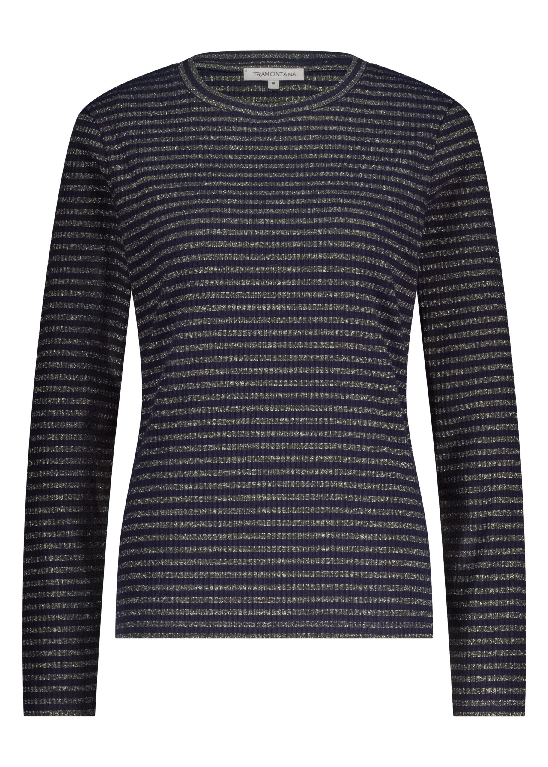 Tramontana Striped Lurex Top K02-18-401 T-shirt Lange Mouw 005032-midnight