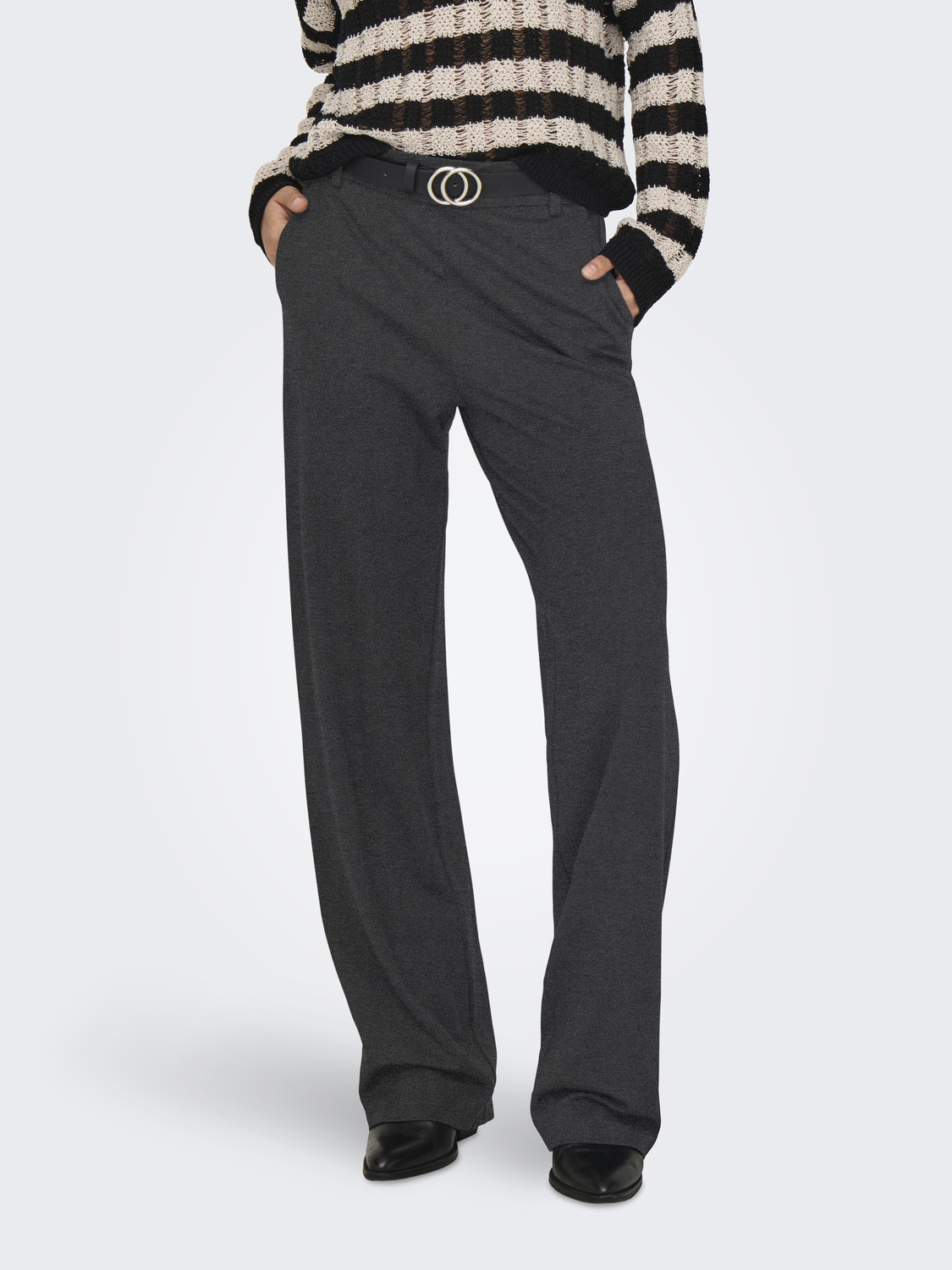 Only Onlpoptrash Life Mw Straight Pnt Noos Broek Dark Grey Melange