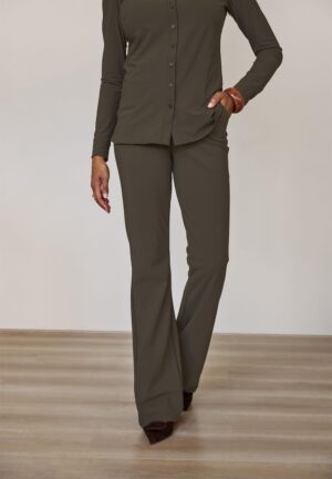 Studio Anneloes Flair Bonded Trousers 94800 Flared 7400 New Army