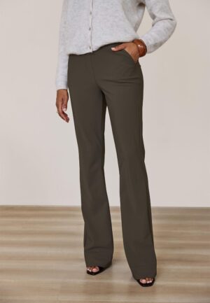 Studio Anneloes Flair Long Bonded Trousers 94812 Flared 7400 New Army