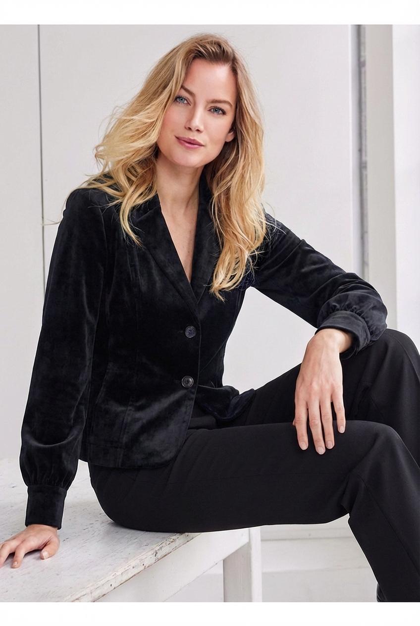 Helena Hart Blazer Lora Velour 7640 Blazers Zwart
