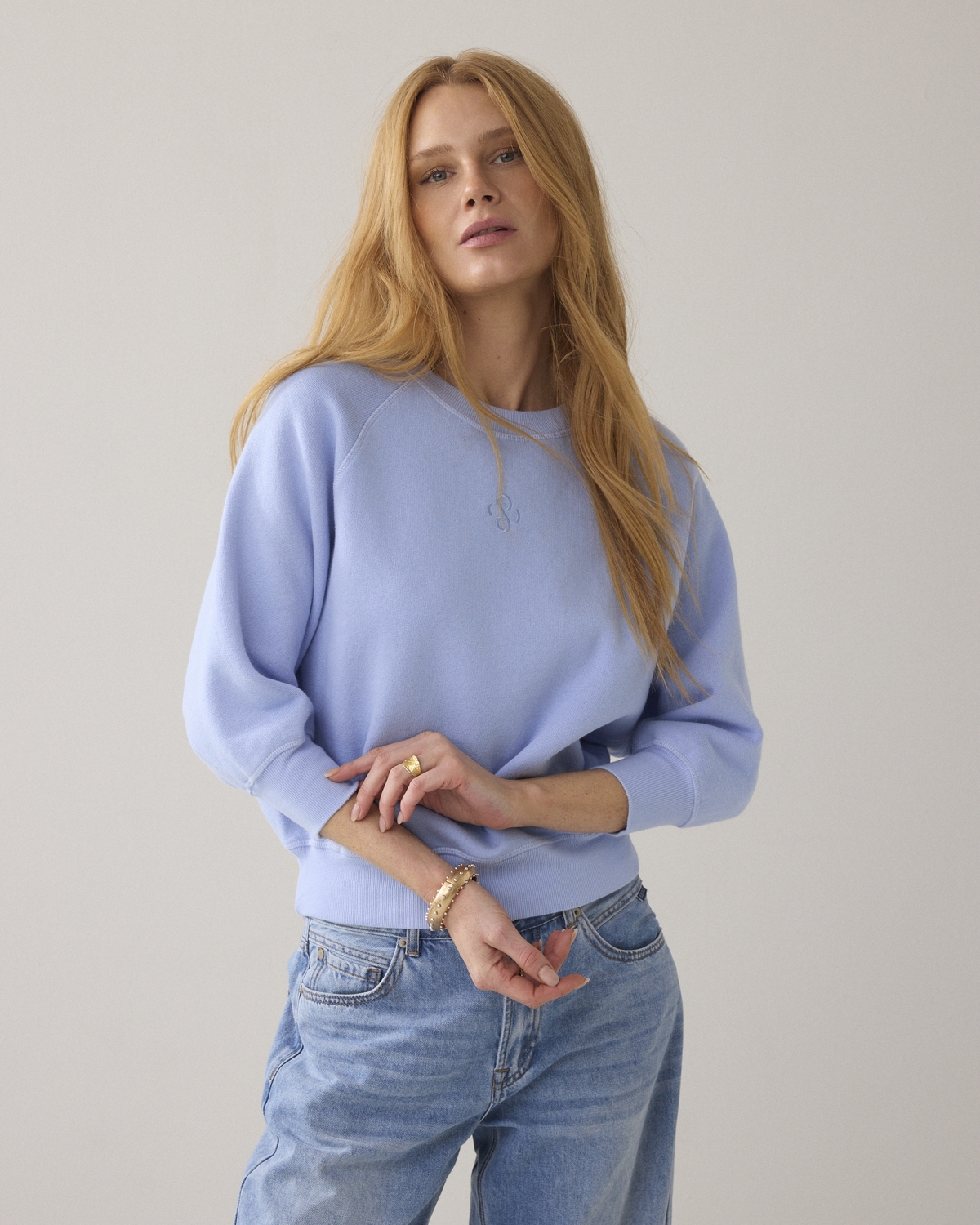 Summum Jersey Fade-out Sweat 3s5271-30704 Trui 423 Soft Blue