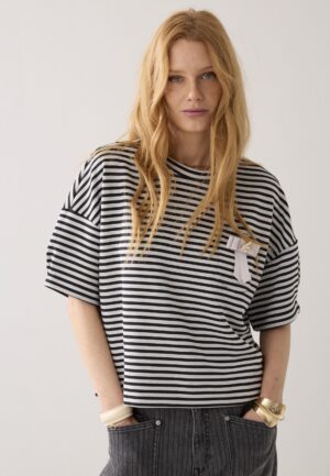 Summum Top Striped Scuba 3s5290-30754 T-shirt Korte Mouw 990 Black