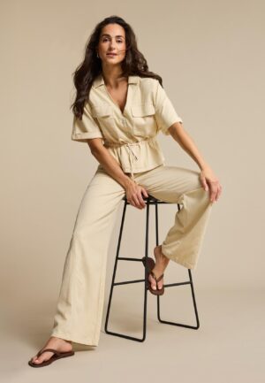 Red Button Claudette Cotton Linen L33 Srb4872 Broek Oatmeal-l33