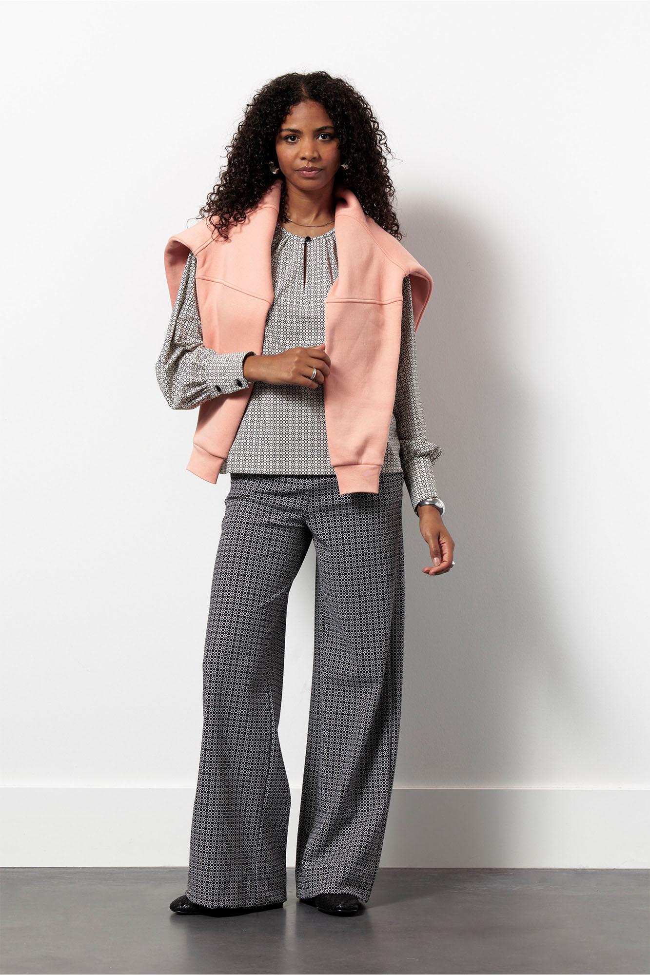 Studio Anneloes Lexie Bonded Circle Trousers 13421 Broek 9014 Black/kit