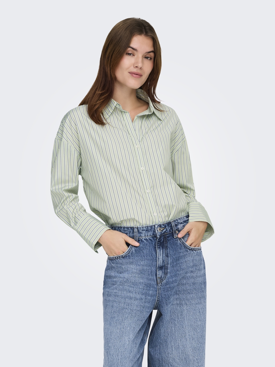Only Onloregon Alva Ls Reg Shirt Noos Wvn 15367554 Blouse 4943021 Celadon Green Douglas Fir