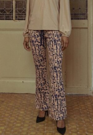 Studio Anneloes Flair Drawstring Block Trousers 13506 Flared 2269 Latte/dark Blue