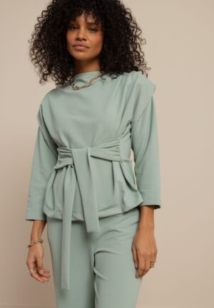 Studio Anneloes Hailey Twill Top 13552 T-shirt Korte Mouw 7700 Light Sage Green