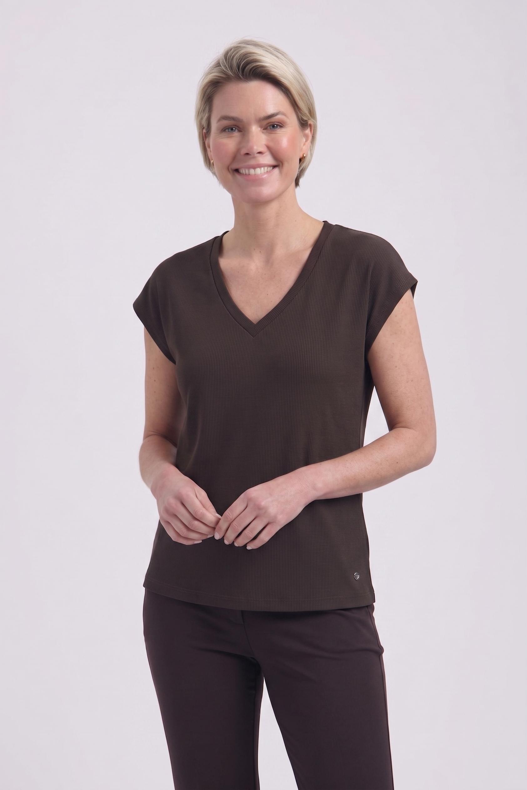 Lady Day Cady L24.575.3240 T-shirt Korte Mouw Dark Brown