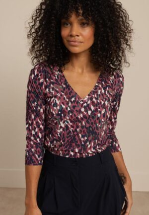 Studio Anneloes Emma Leopard Top 13349 T-shirt Korte Mouw 9997 Multi Color