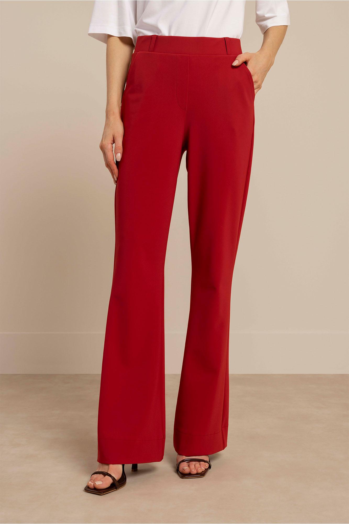Studio Anneloes Flair Bonded Trousers 13652 Flared 4000 Ruby Red